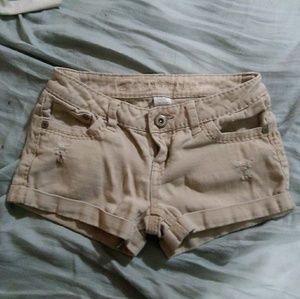 Blue Asphalt brand tan jeans shorts size 0